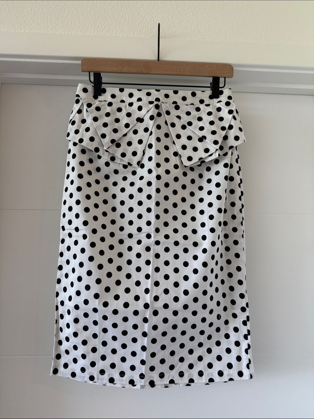Grace Karin Black Polka Dot Midi Skirt on White